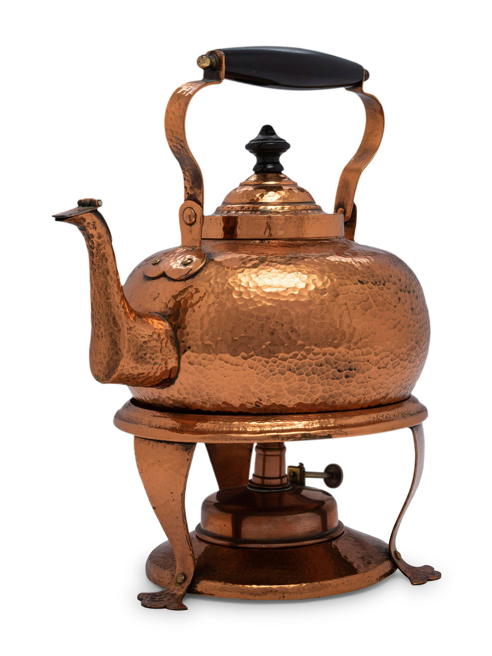 An American Hammered Copper Kettle on Stand (1 of 6)