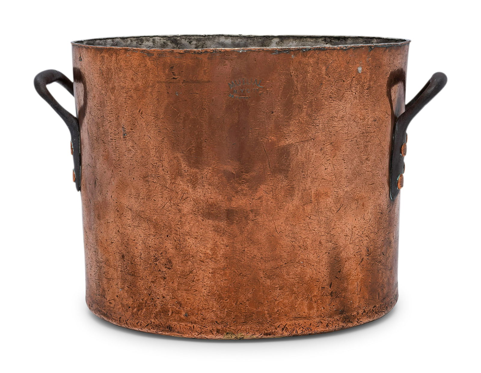 An American Copper Stock Pot with Iron Handles (1 of 7)