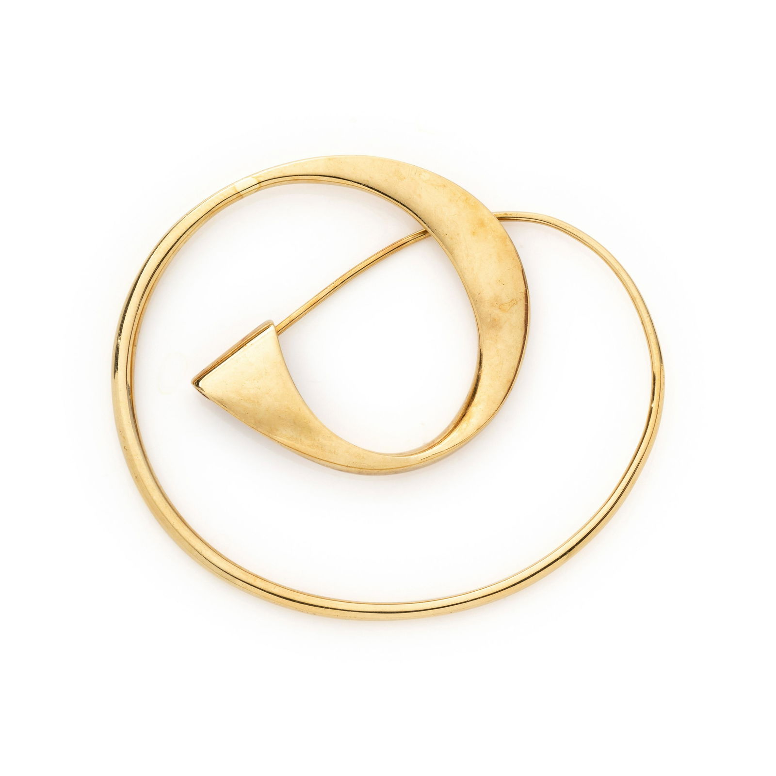 GEORG JENSEN, HANS HANSEN, YELLOW GOLD BROOCH (1 of 2)