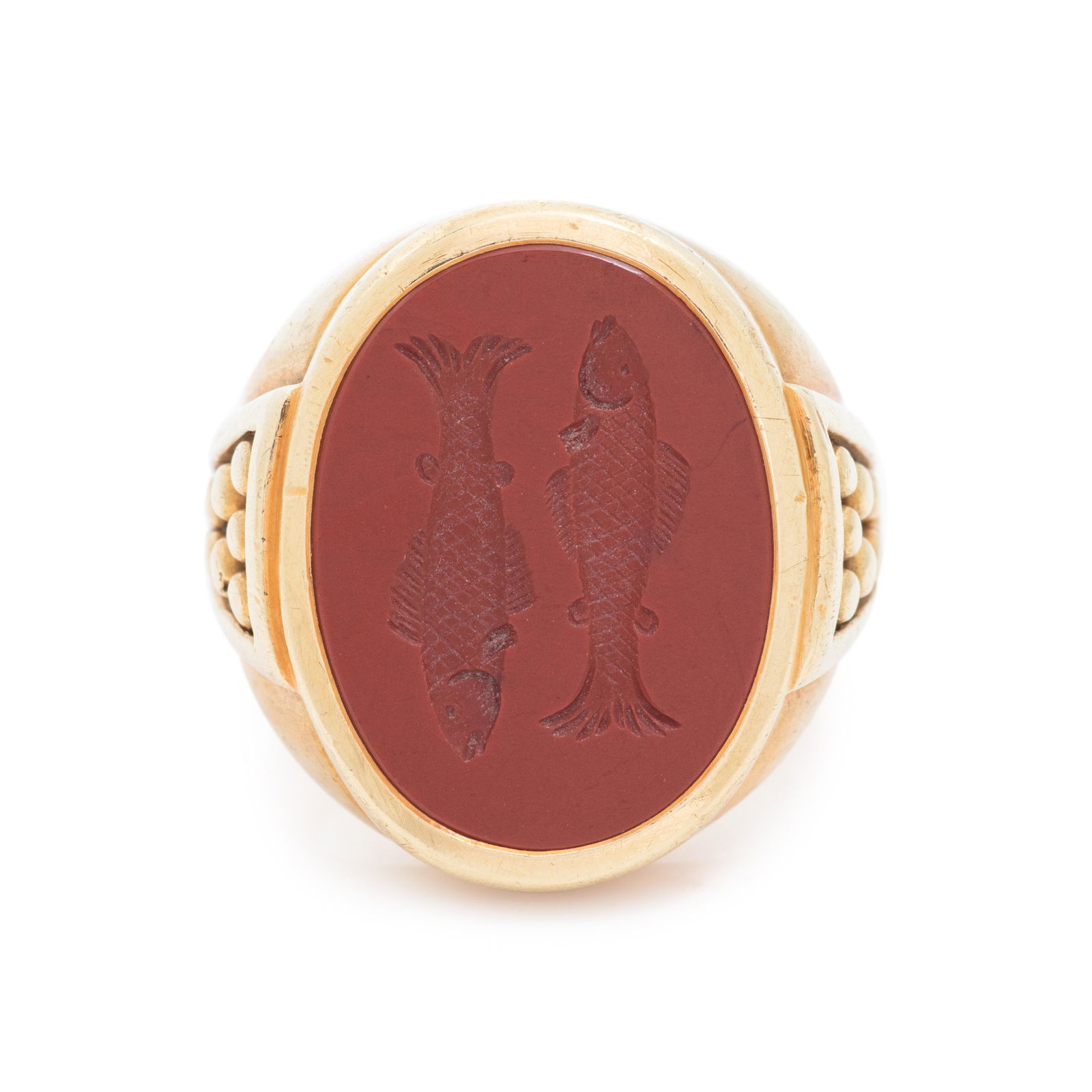 KIESELSTEIN-CORD, YELLOW GOLD AND HARDSTONE INTAGLIO RING (1 of 3)