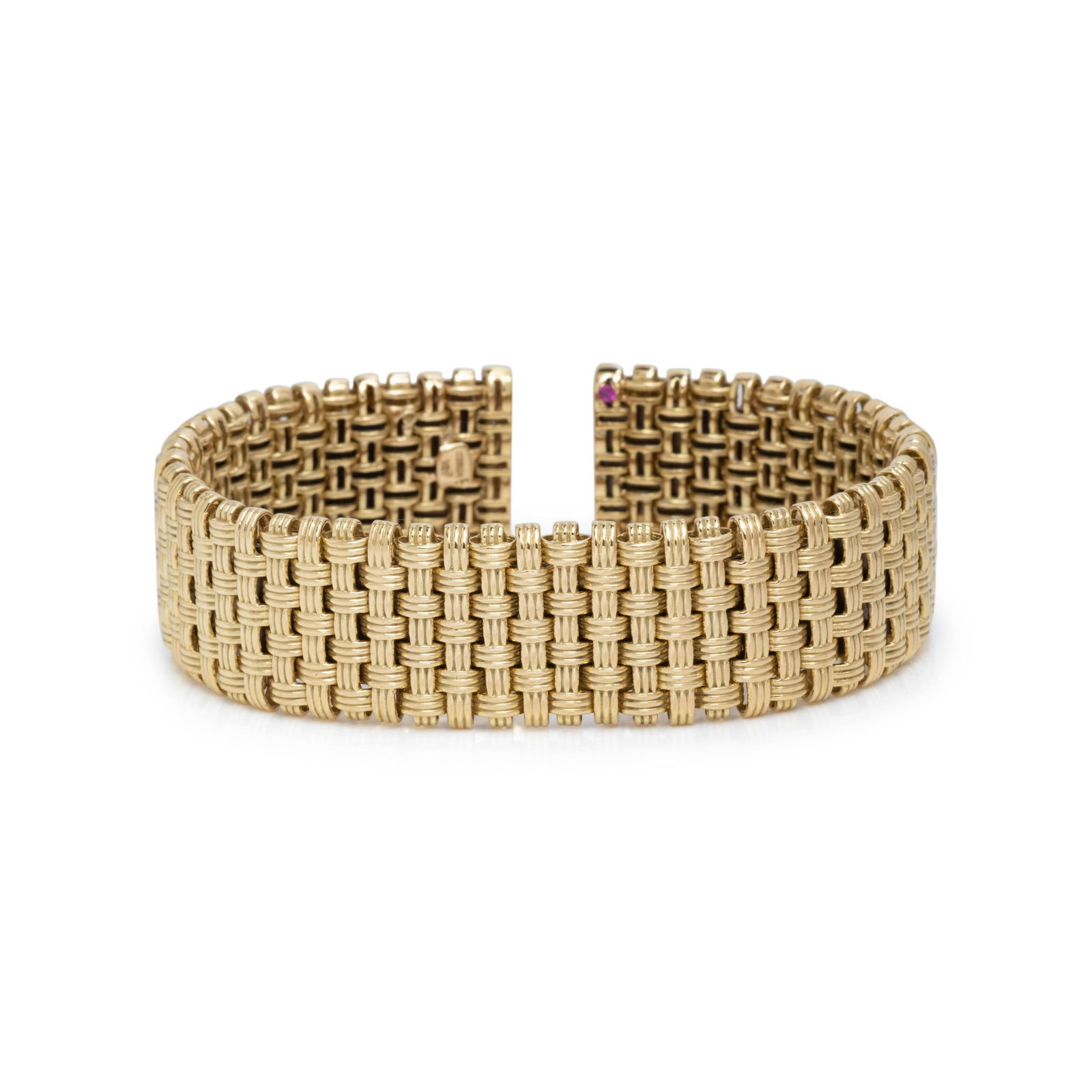 ROBERTO COIN, YELLOW GOLD AND DIAMOND 'APPASSIONATA' CUFF BRACELET (1 of 2)