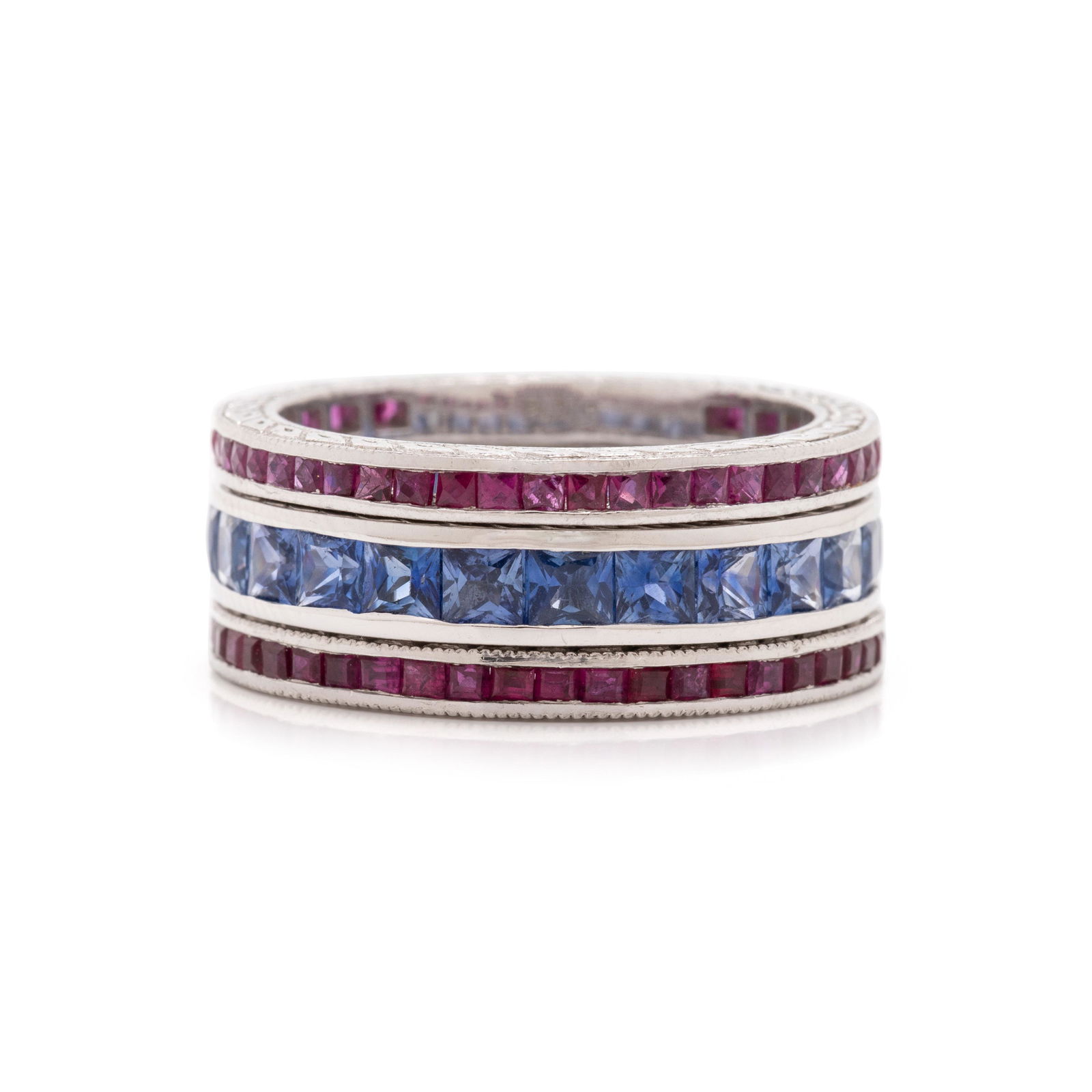 COLLECTION OF GEMSTONE ETERNITY BANDS (1 of 3)