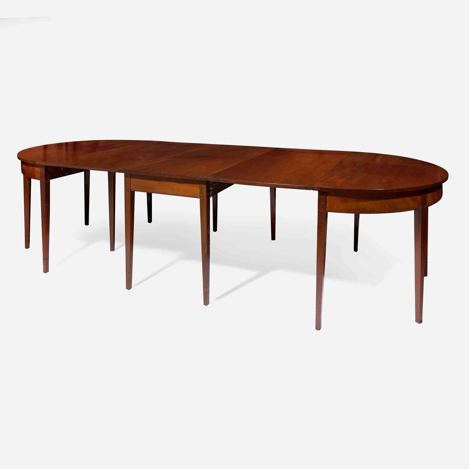 A Federal three-part inlaid mahogany dining table circa 1800 (1 of 1)