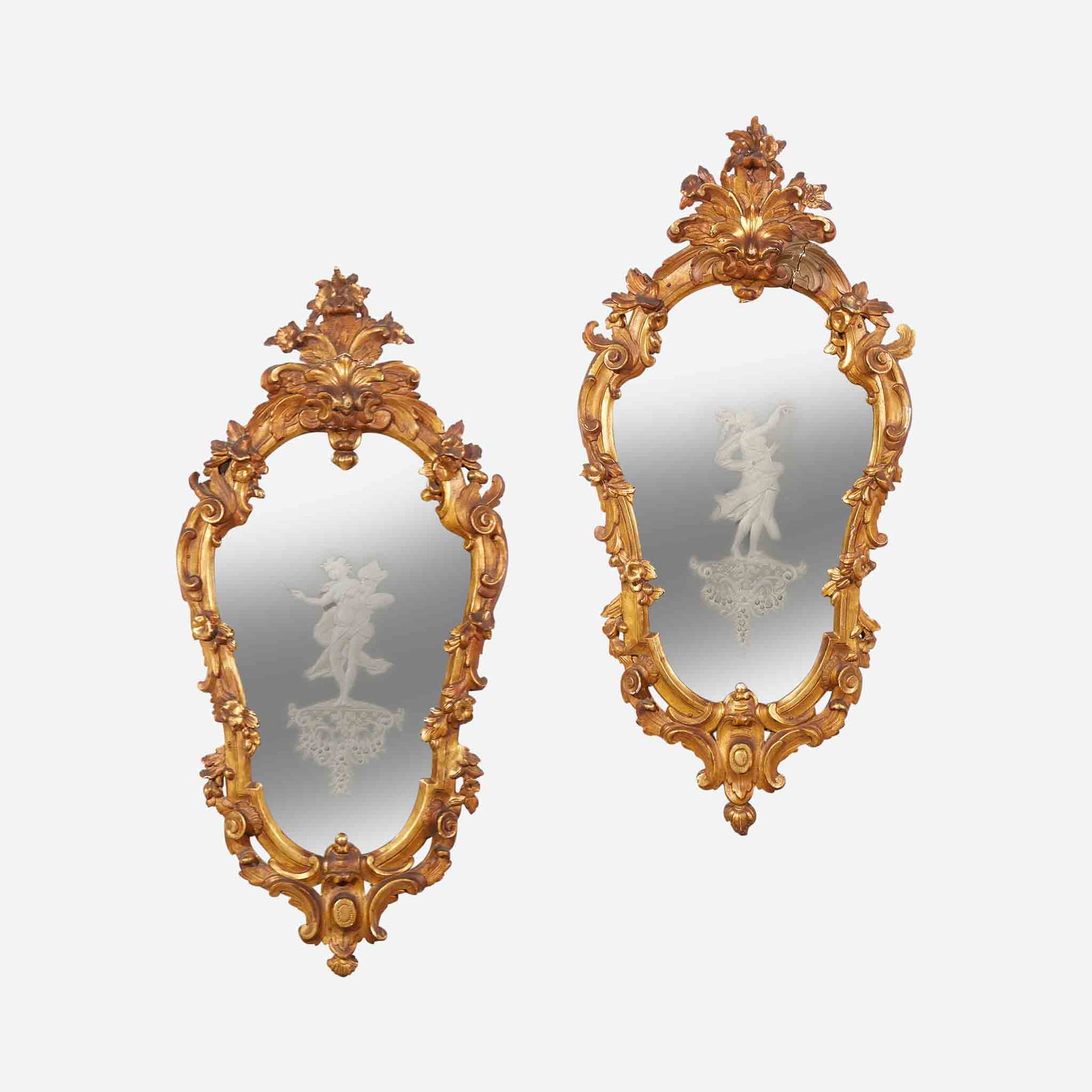 A pair of Venetian giltwood mirrors 18th century (1 of 1)