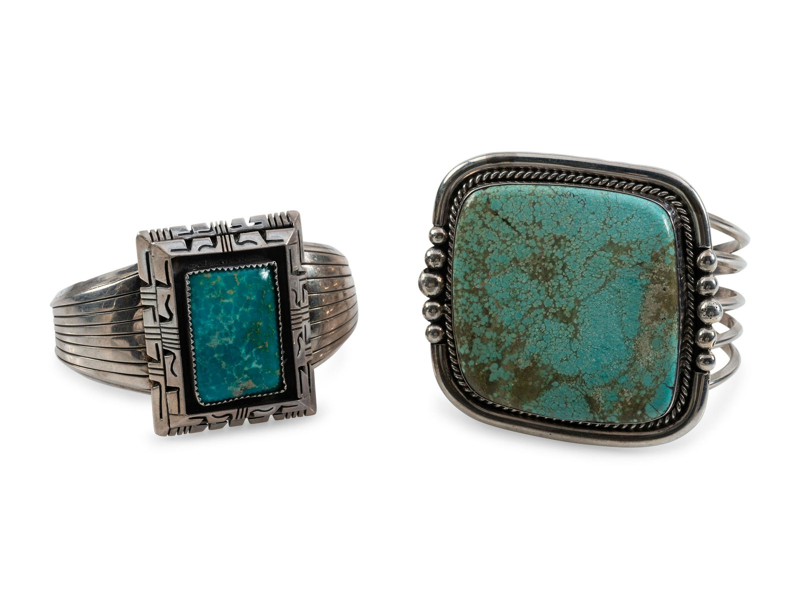 Navajo Sterling Silver and Turquoise Cuff Bracelets (1 of 5)
