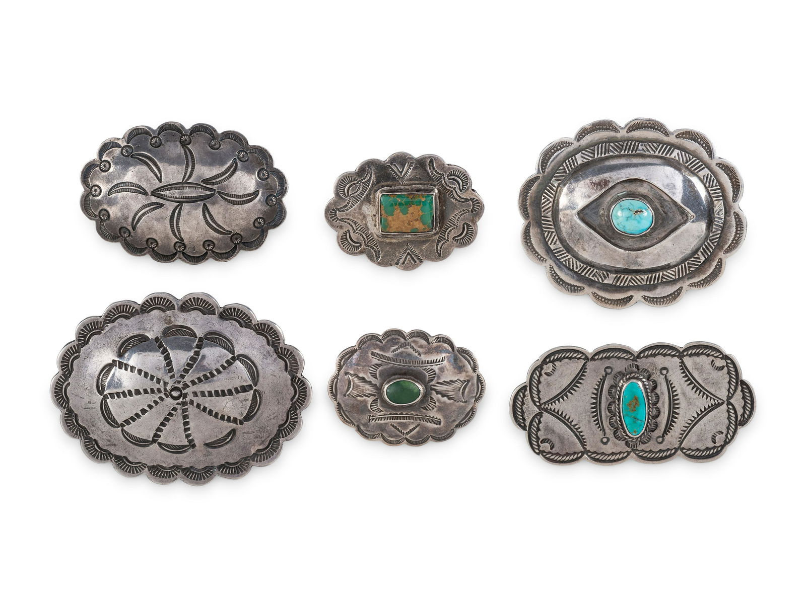Navajo Stamped Silver Pins / Brooches (1 of 2)