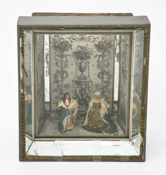 A Narcissa Thorne Diorama, Height 8 1/4 inches.: A Narcissa Thorne Diorama, depicting a king and queen. Height 8 1/4 inches. Property from the Estate of Ruth Regenstein, Chicago, Illinois