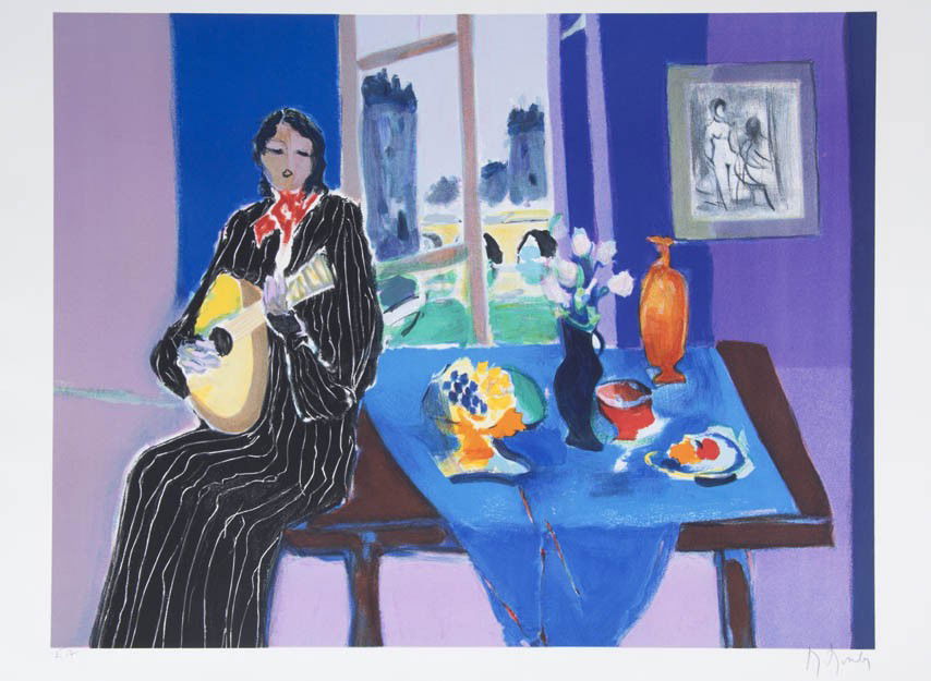 Marcel Mouly, (French, 1918-2008), Guitarist: Marcel Mouly (French, 1918-2008) Guitarist lithograph edition E.A., signed M. Mouly (lower right) 21 x 26 1/4 inches. Property from the Ellensohn Trust, Chicago, Illinois