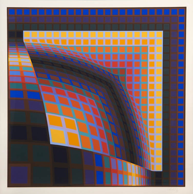 Victor Vasarely, (French/Hungarian, 1906-1997), Ab: Victor Vasarely (French/Hungarian, 1906-1997) Abstract Squares serigraph edition 37/250, signed Vasarely (lower right) 31 x 31 inches. Property from the Ellensohn Trust, Chicago, Illi