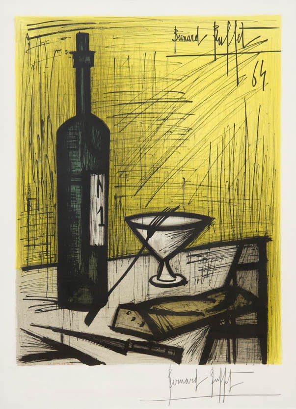 Bernard Buffet, (French, 1928-1999), Le pain et le: Bernard Buffet (French, 1928-1999) Le pain et le vin, 1964 color lithograph signed Bernard Buffet (lower right) 22 x 16 1/2 inches. Property from the Estate of Norma B. Harris, Chicag