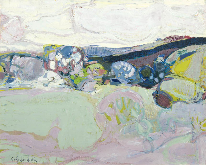 Gabriel Godard, (American/French, b. 1933), Paysag: Gabriel Godard (American/French, b. 1933) Paysage de Pornic oil on canvas signed G. Godard and dated (lower left) 31 1/2 x 39 inches. Provenance: Sold: Leslie Hindman Auctioneers,