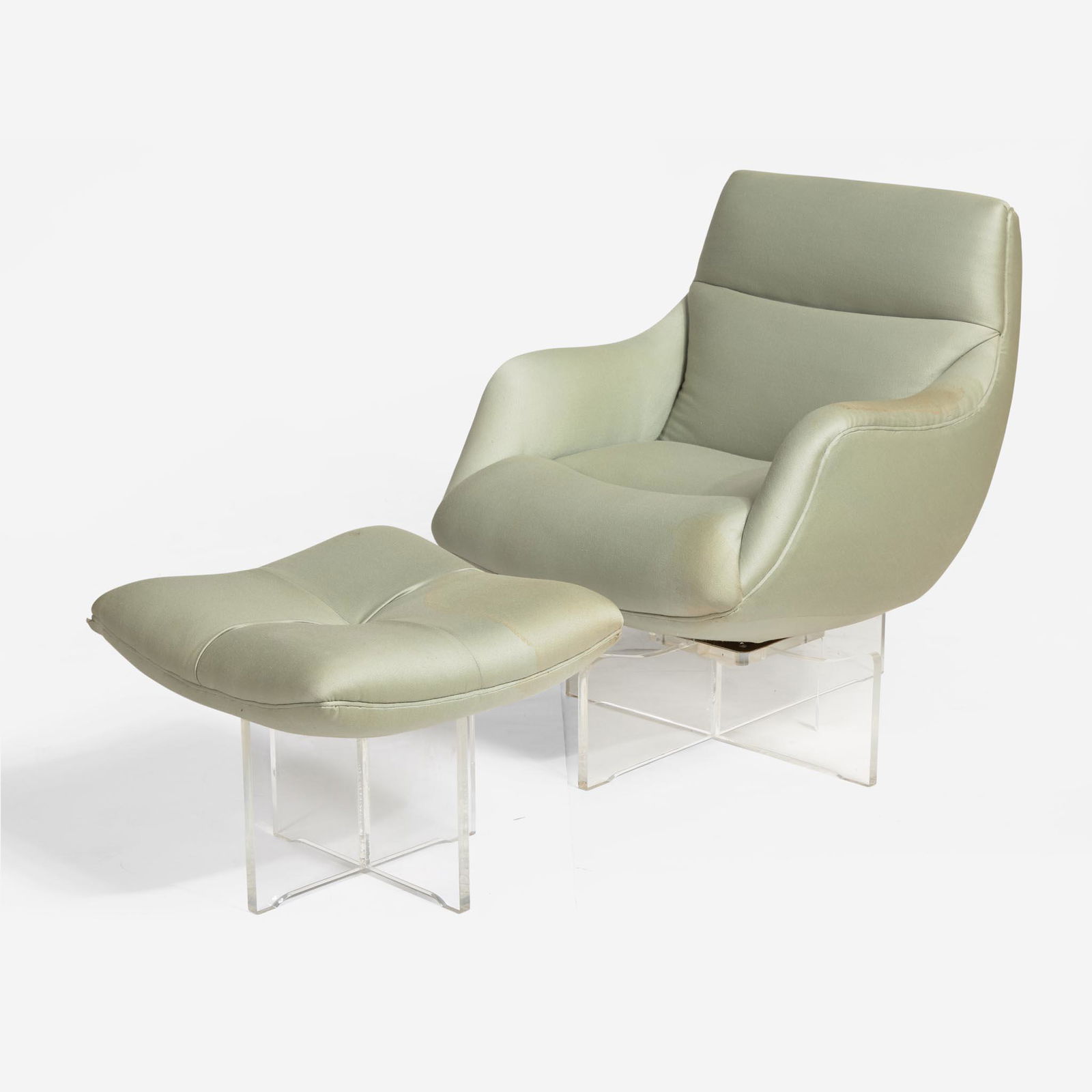 Vladimir Kagan (American, 1927-2016) Cosmos Lounge Chair and Ottoman, Models P112A and P7054, (1 of 2)