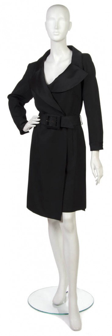An Yves Saint Laurent Black Tuxedo Dress.: An Yves Saint Laurent Black Tuxedo Dress. Labeled: Yves Saint Laurent.
