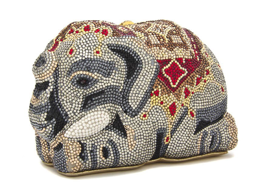 A Judith Leiber Elephant Minaudiere. 7 x 4 inches.: A Judith Leiber Elephant Minaudiere. Stamped: Judith Leiber. 7 x 4 inches.