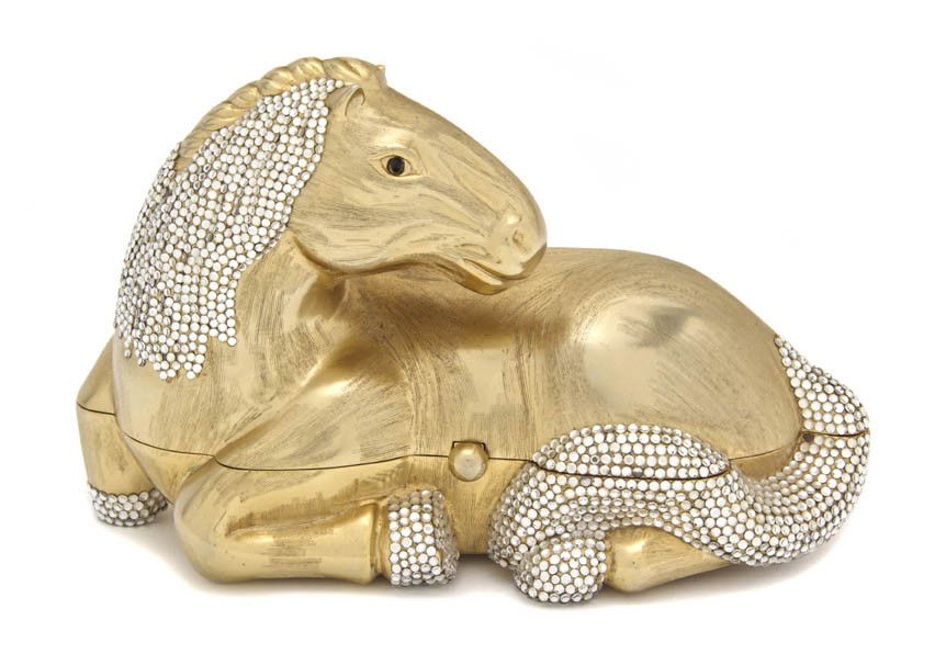 A Judith Leiber Horse Minaudiere. 7 x 4 inches.: A Judith Leiber Horse Minaudiere. Stamped: Judith Leiber. 7 x 4 inches. Property from the Estate of Barbara A. Walter, Santa Rosa, California