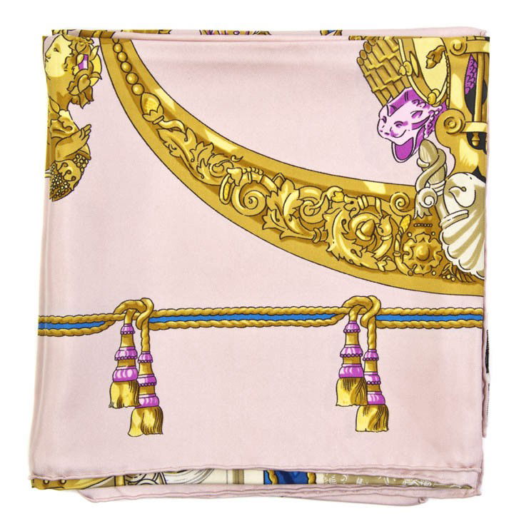 An Hermes Silk Scarf, 35 x 35 inches.: An Hermes Silk Scarf, in a Charles Garnier motif. Labeled within print: Hermes. 35 x 35 inches.