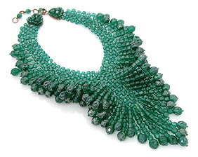 A Coppola e Toppo Green Beaded Jabot Style Necklac First Image