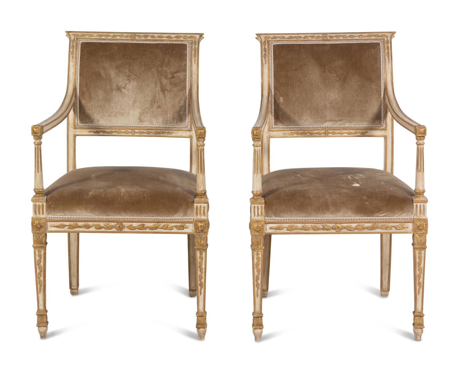 A Pair of Dennis and Leen Painted and Parcel Gilt Armchairs (1 of 2)
