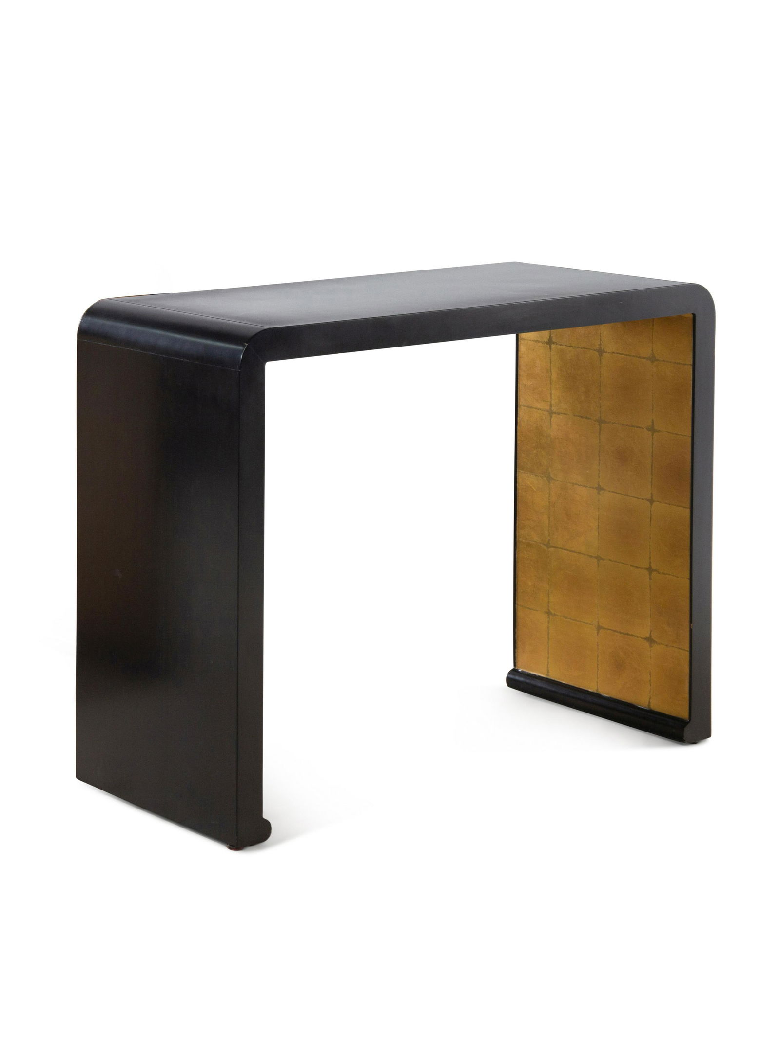 A Custom Black Lacquered Poplar Console Table (1 of 3)
