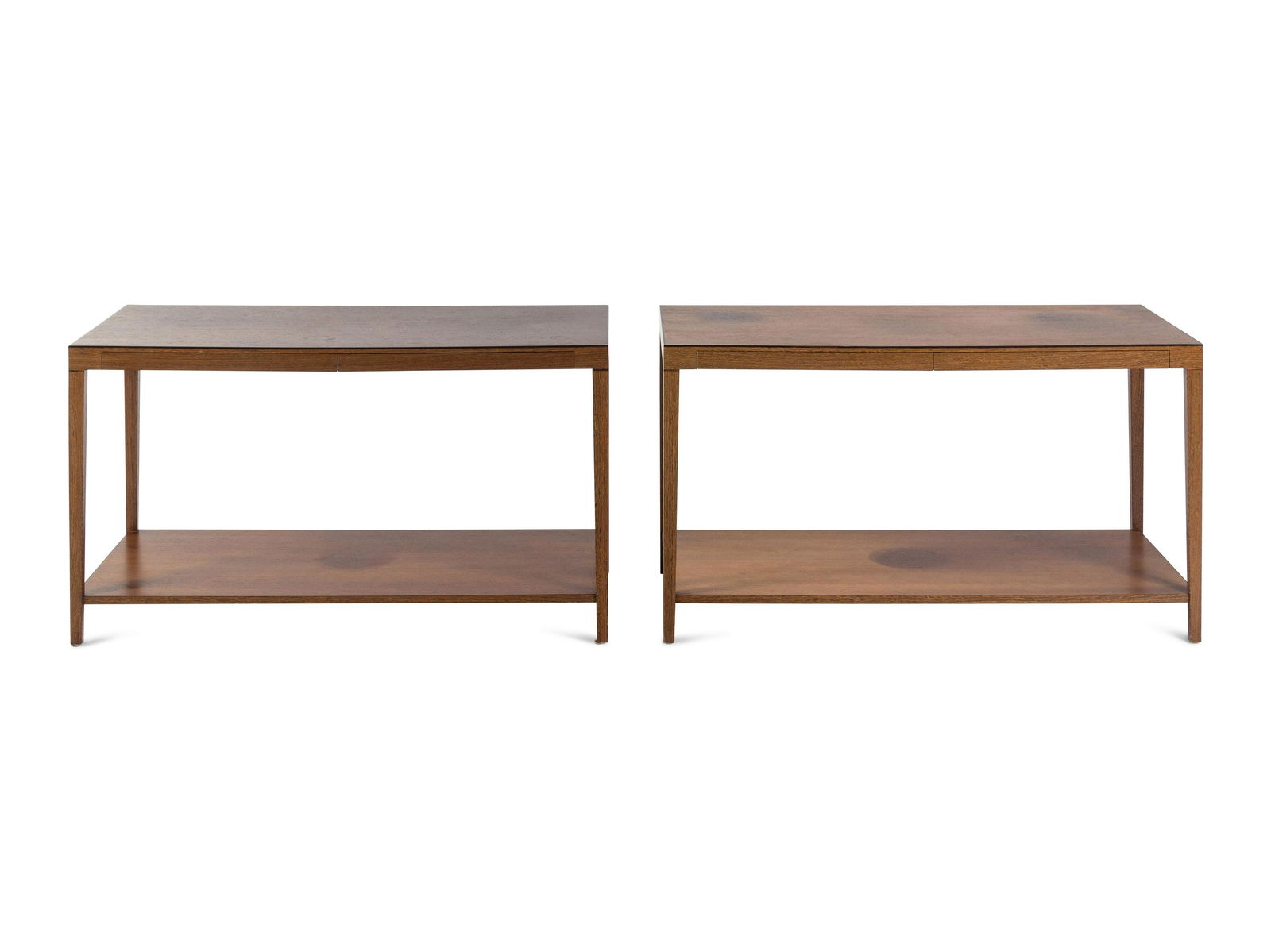A Pair of Contemporary Hardwood Console Tables in the Style of Jean Michel Frank  (1 of 3)