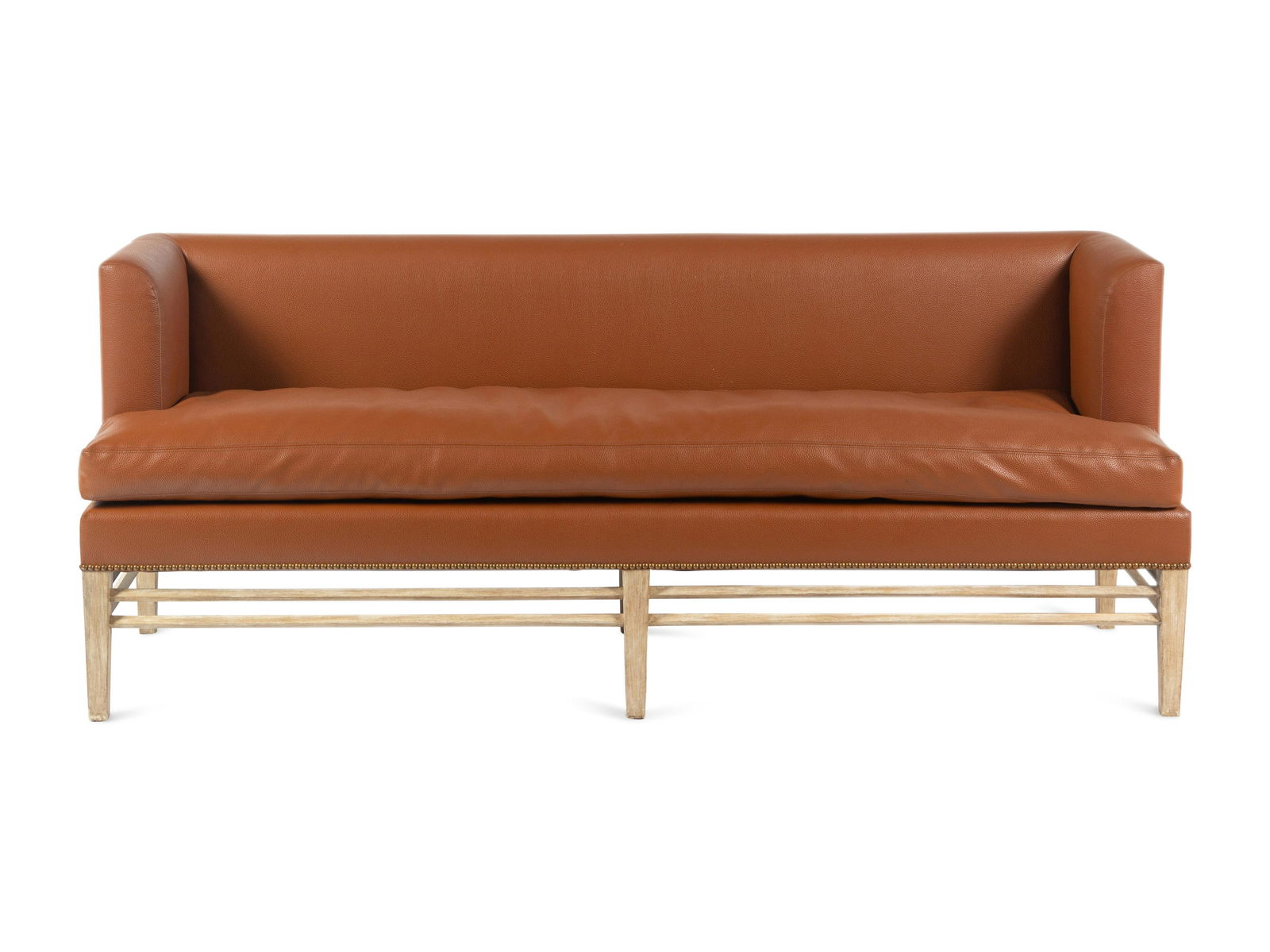 A Contemporary Faux Leather Upholstered Sofa (1 of 4)