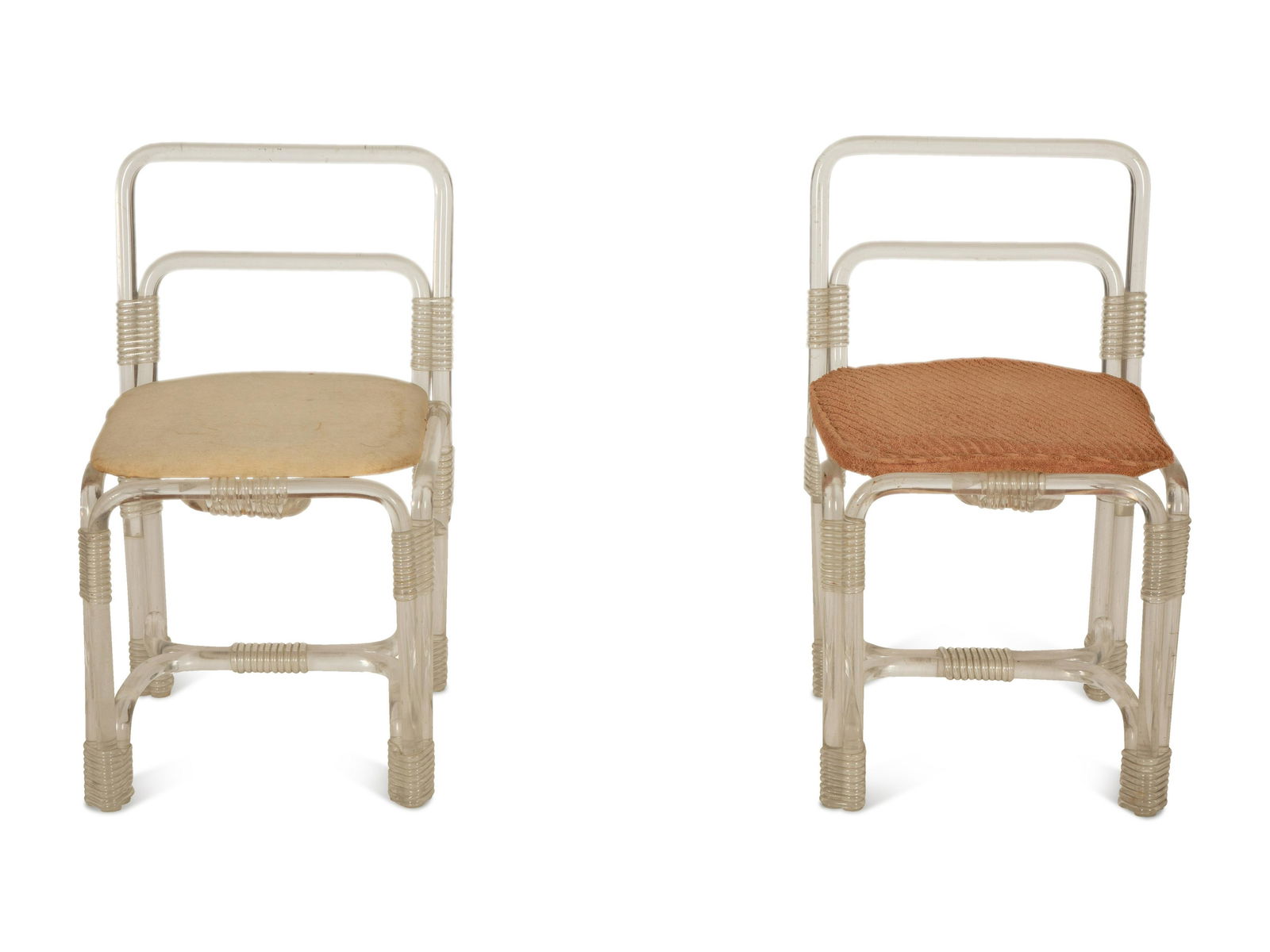A Pair of Tubular Acrylic Low Back Chairs (1 of 5)