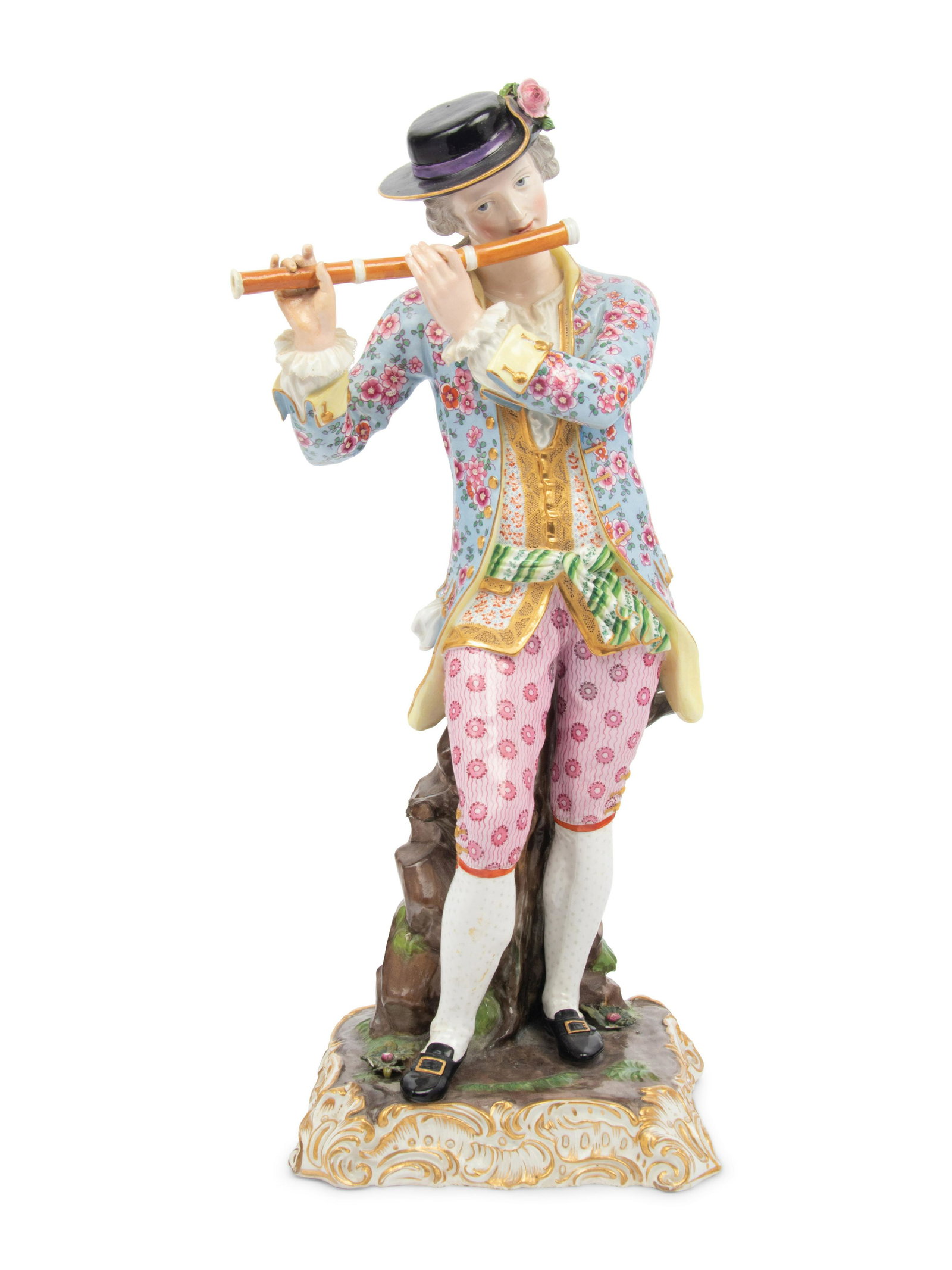 A Meissen Porcelain Figure: A Meissen Porcelain Figure Late 19th/Early 20th Century bearing crossed swords in underglaze blue, incised 782 and inscribed Sch in iron red to the underside. Height 18 5/8 inches. This lot is located