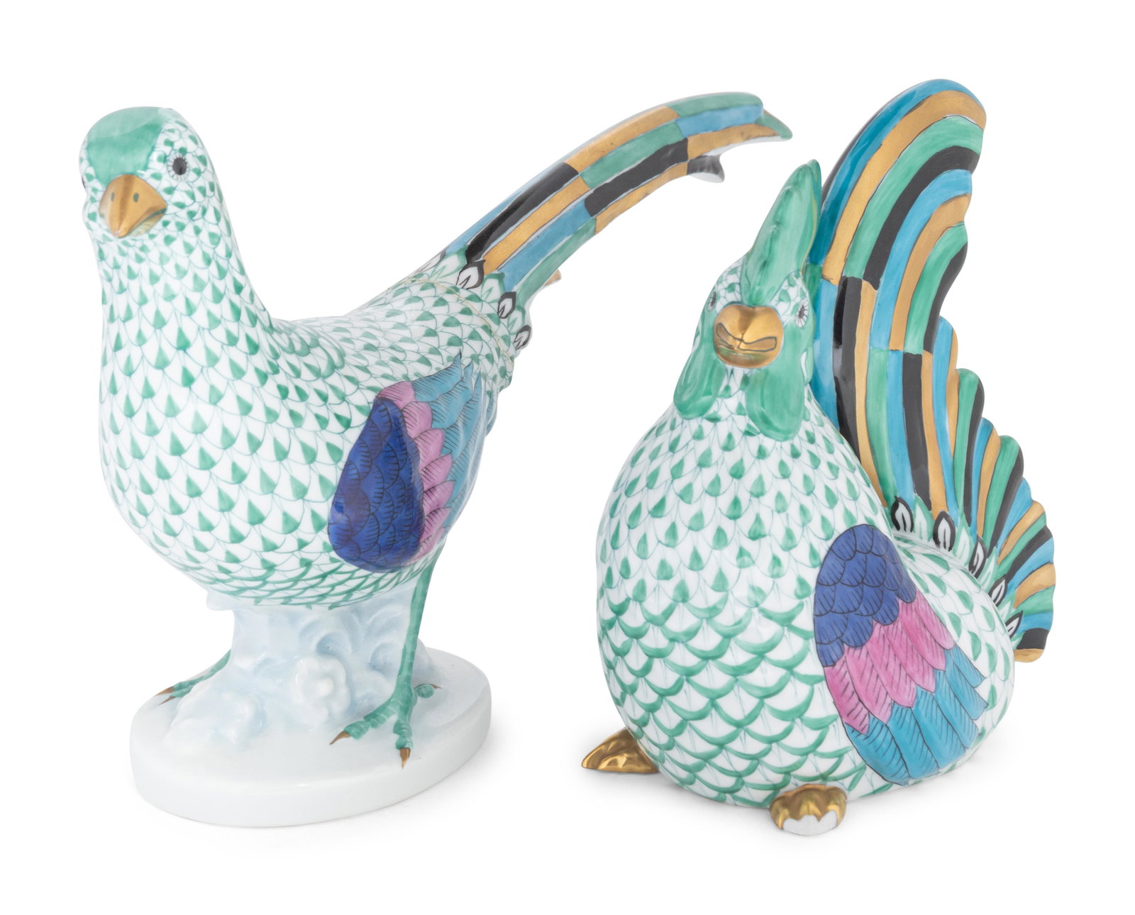 A Herend Porcelain Rooster and Pheasant (1 of 3)