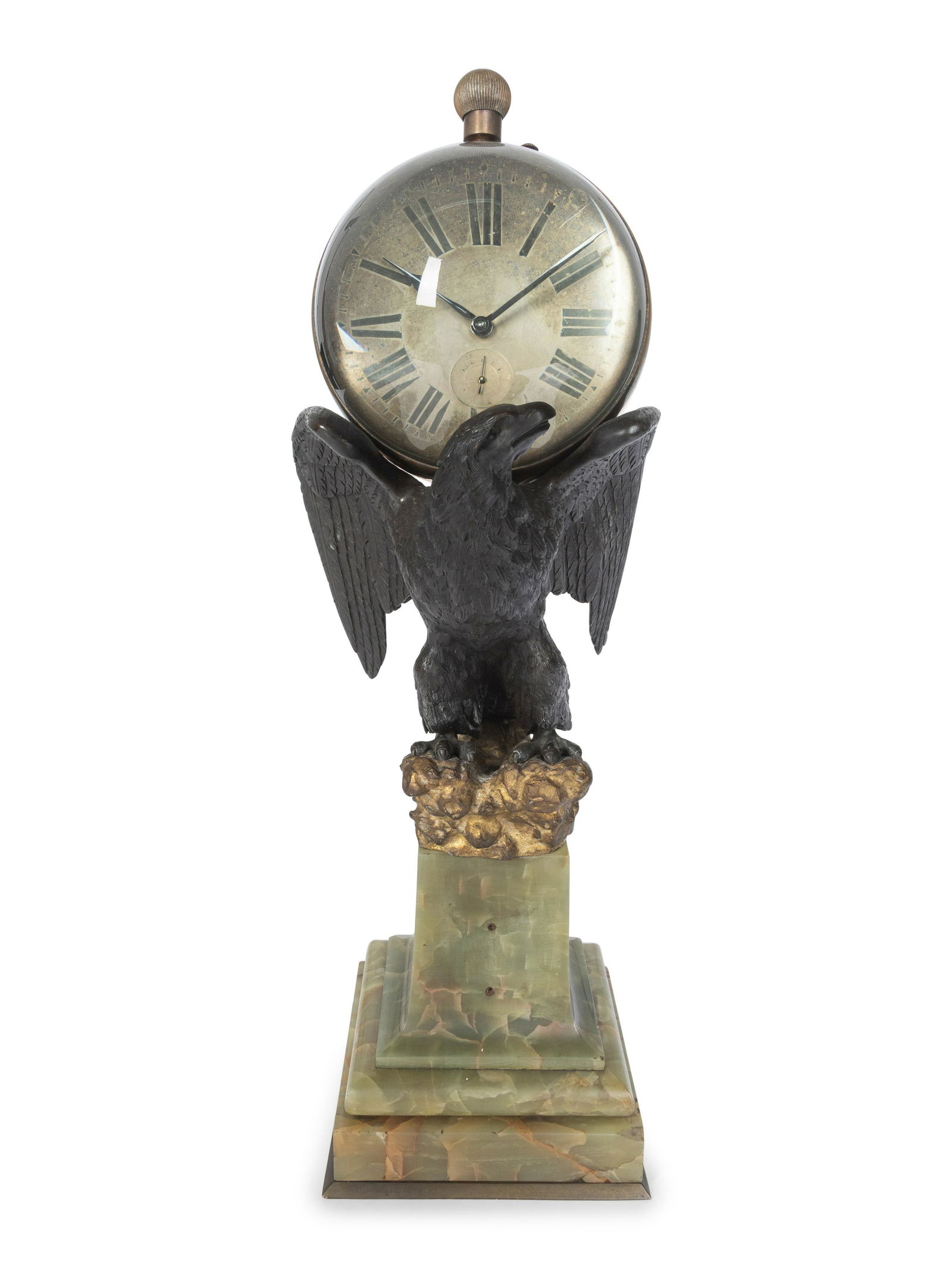 A Continental Gilt and Patinated Bronze and Onyx Clock (1 of 3)