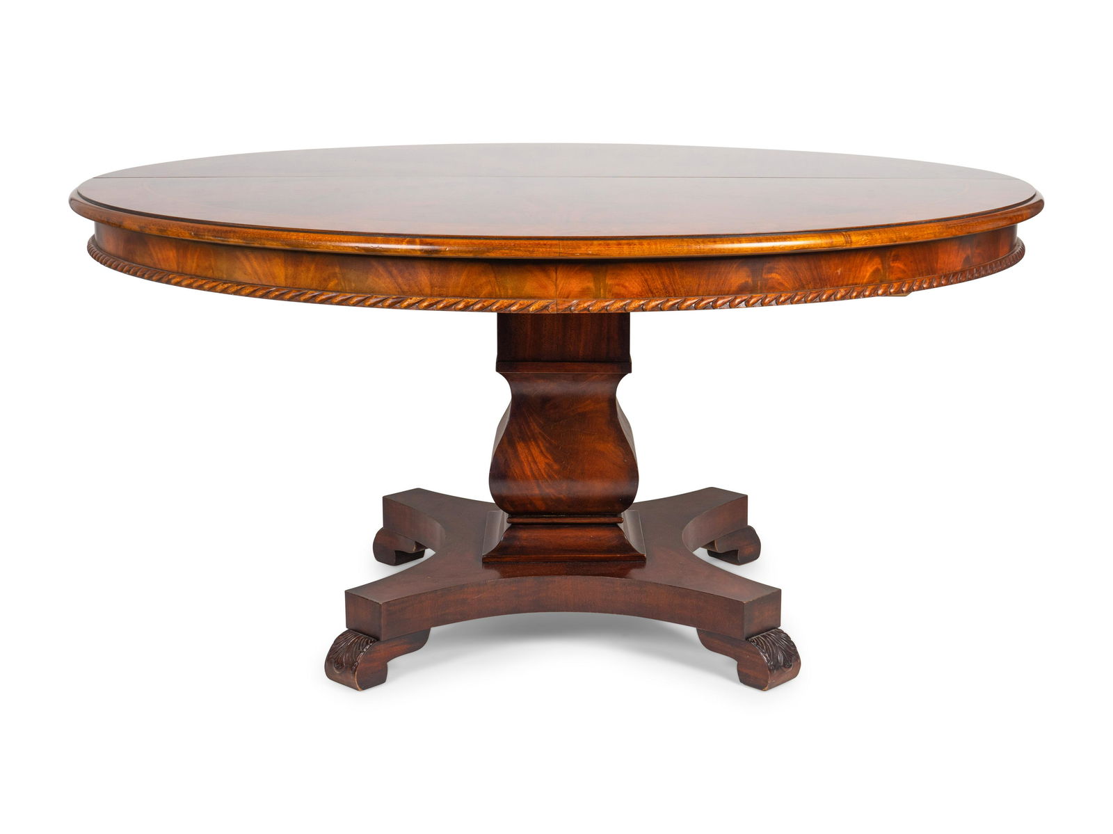 An Empire Style Figured Mahogany Pedestal Dining Table (1 of 1)