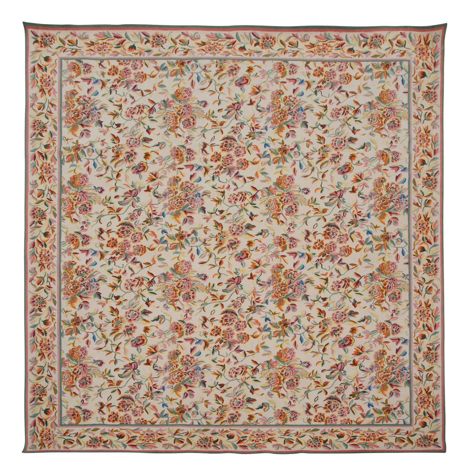 A Machine-Made Wool Floral Design Rug (1 of 3)