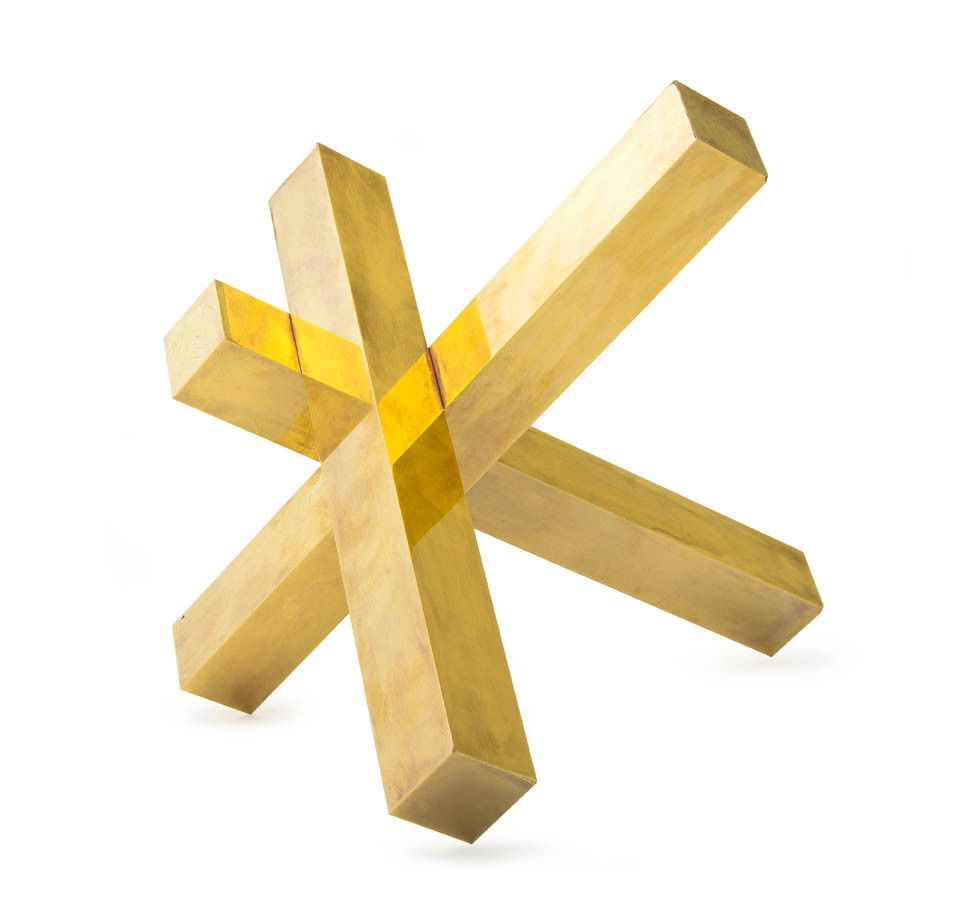 Max Bill, (Swiss, 1908-1994), Untitled, 1961-63: Max Bill (Swiss, 1908-1994) Untitled, 1961-63 gold leaf on copper edition 3/5, inscribed Bill and dated Height: 16 inches.