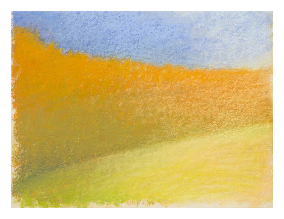 Wolf Kahn, (American, b. 1927), Curve at the Edge: Wolf Kahn (American, b. 1927) Curve at the Edge of an Autumn Field, 1990 pastel on paper signed Wolf Kahn (lower center) 12 1/2 x 16 1/2 inches. Provenance: Thomas Segal Galler