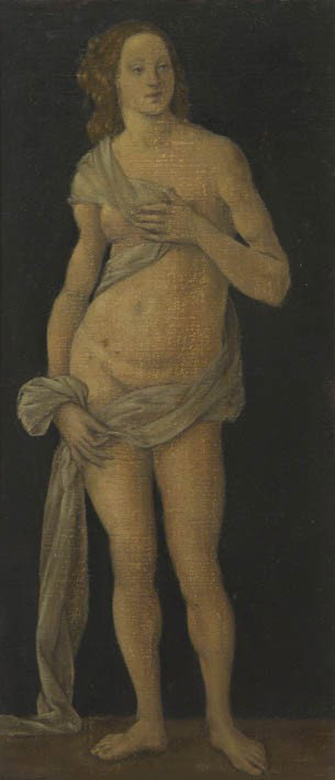 Morton Livingston Schamberg, (American, 1881-1918): Morton Livingston Schamberg (American, 1881-1918) Venus, 1909 oil on canvas mounted to board 14 1/4 x 6 1/2 inches.