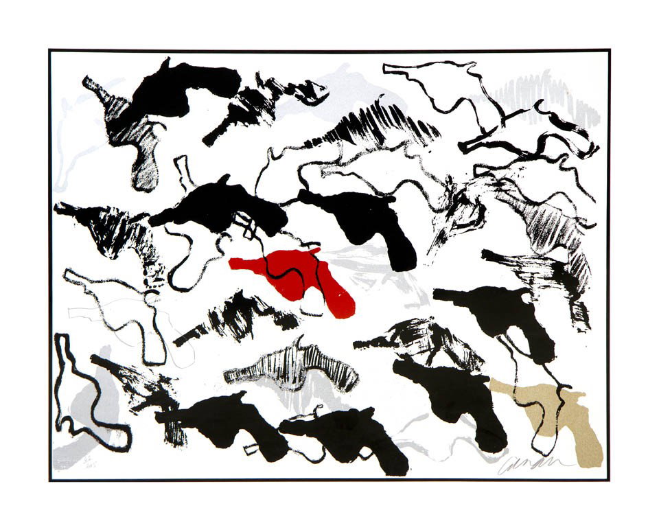 Arman, (American/French, 1928-2005), Untitled (Gu: Arman (American/French, 1928-2005) Untitled (Guns) screenprint; Chiron Press, pub. edition 62/225, signed Arman (lower right) 16 3/4 x 21 1/2 inches. Property from the Collection of M