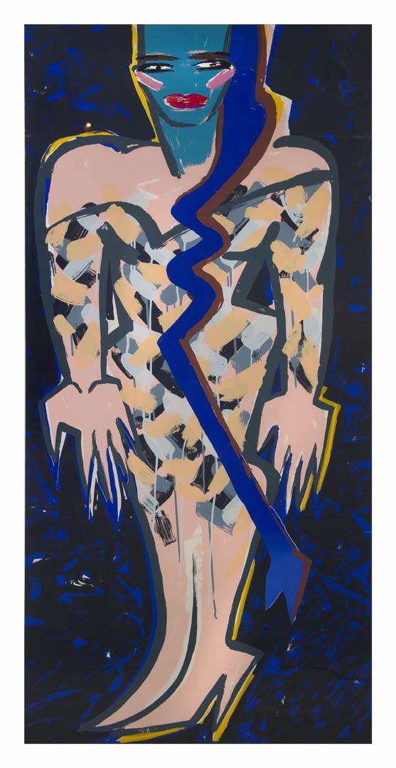 Elvira Bach, (German, b. 1951), Frauenakt: Elvira Bach (German, b. 1951) Frauenakt silkscreen edition 22/60, signed (verso) 68 1/2 x 33 1/2 inches.