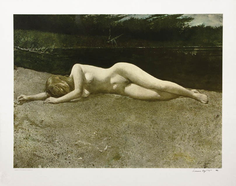 Andrew Wyeth, (American, 1917-2009), Black Water: Andrew Wyeth (American, 1917-2009) Black Water collotype edition 99/200, signed Andrew Wyeth (lower right) 18 x 24 1/2 inches.