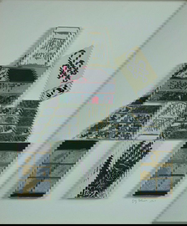 Ray Johnson, (American, 1927-1995), Glove: Ray Johnson (American, 1927-1995) Glove mixed media collage signed "Ray Johnson, 1967" 16 x 14 inches.