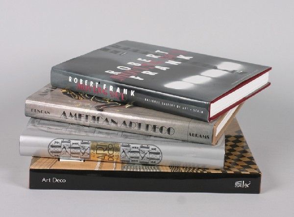 A Collection of Books Pertaining to Art Deco,: A Collection of Books Pertaining to Art Deco, together with volumes on Robert Frank, Billboards, Japanese Cloisonne and a Sotheby's book catalogue; eight volumes total. Property from the Estate of Mar