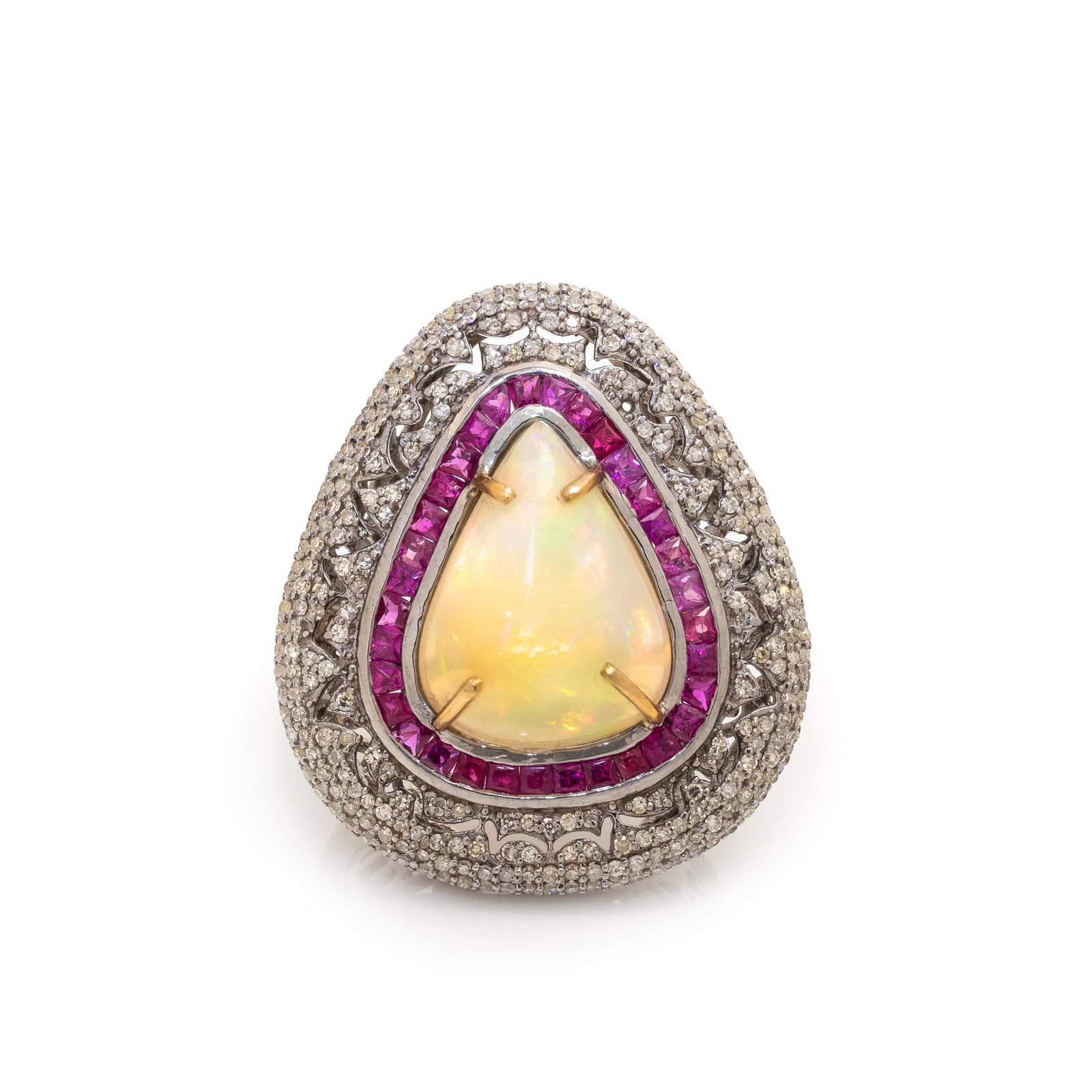 OPAL, RUBY AND DIAMOND RING (1 of 3)
