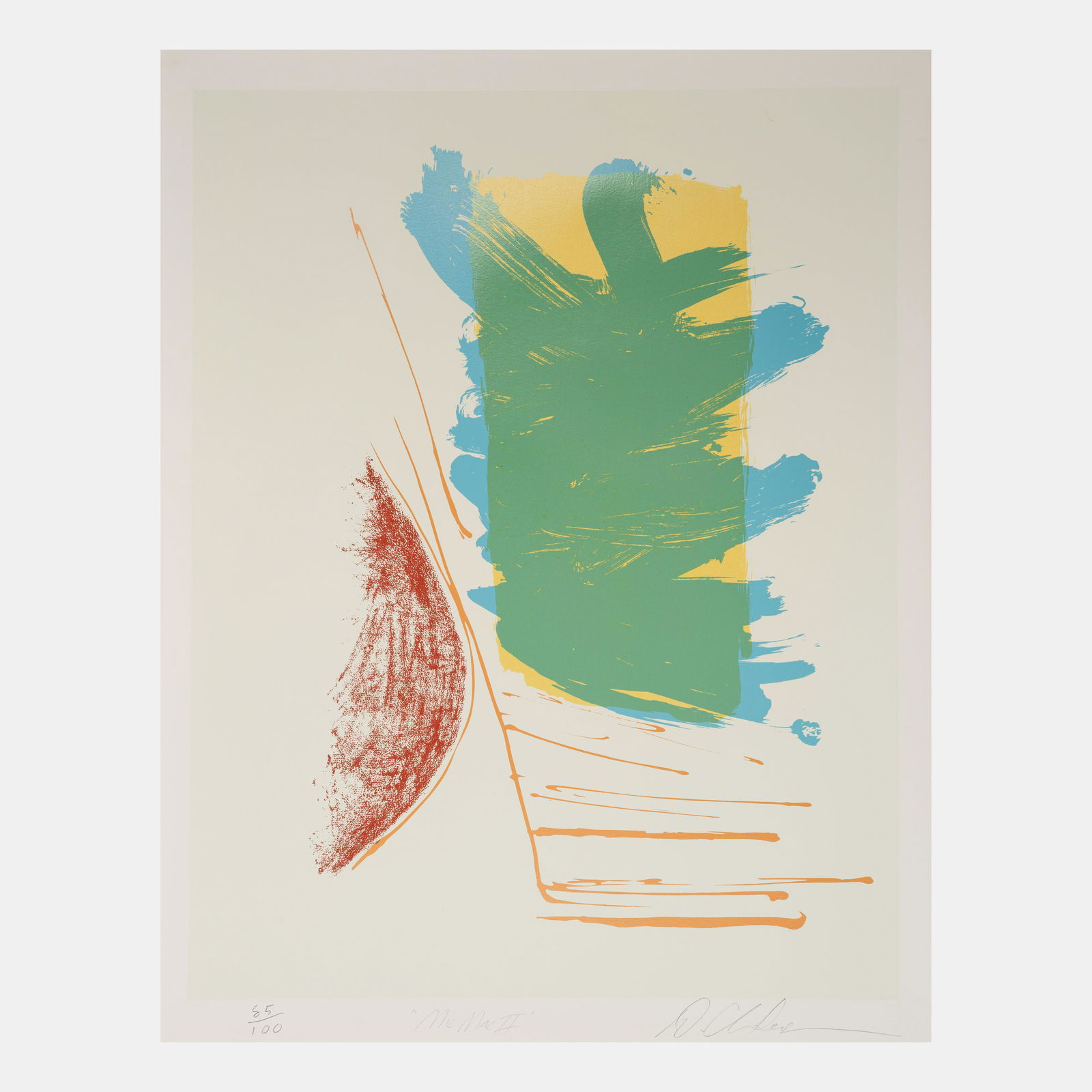 Dan Christensen (American, 1942-2007) Micmac II: Dan Christensen (American, 1942-2007) Micmac II screenprint signed, titled, and numbered 85/100 in pencil 38 x 27 inches. This lot is located in Chicago. Deaccessioned from the Boca Raton Museum of Ar