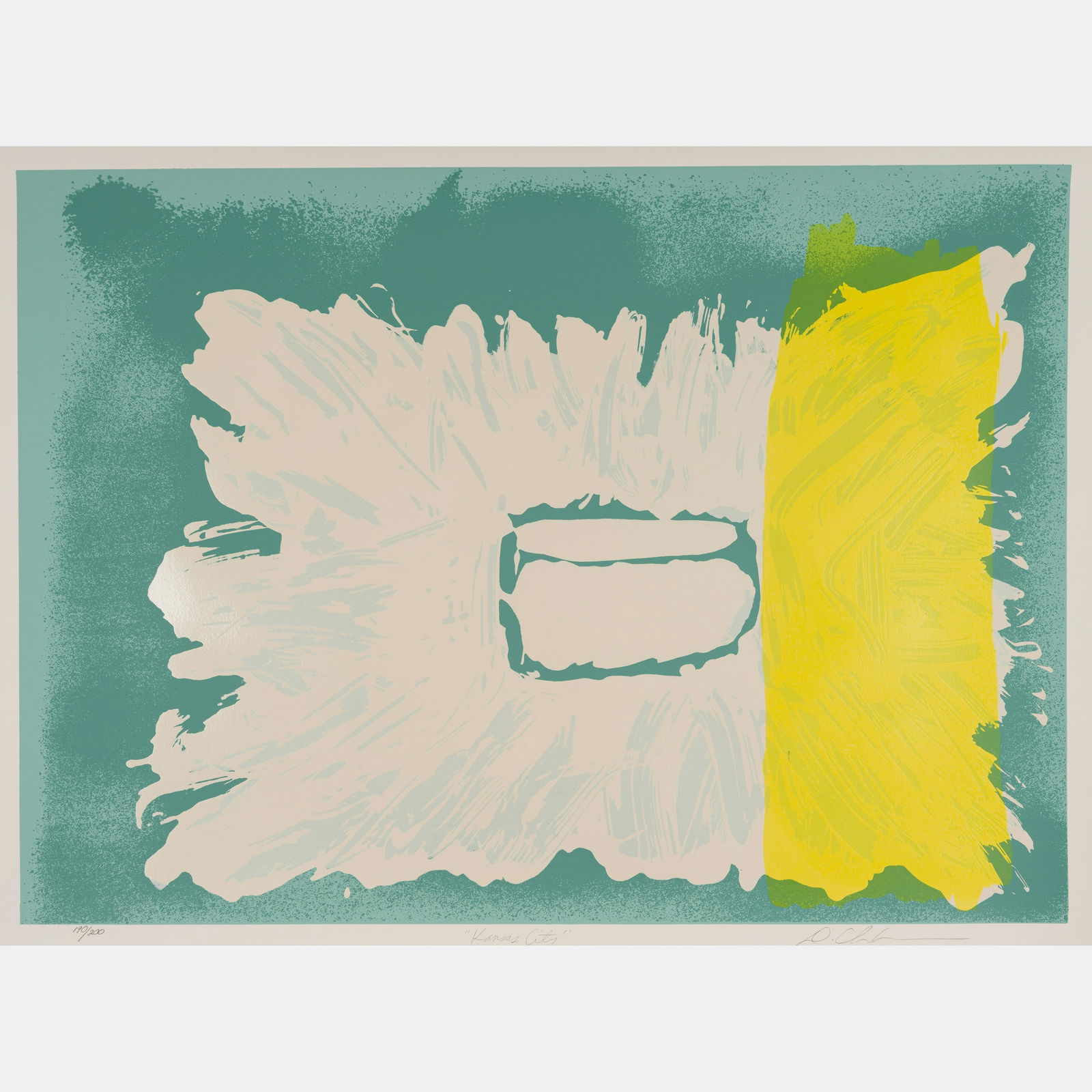 Dan Christensen (American, 1942-2007) Kansas City: Dan Christensen (American, 1942-2007) Kansas City screenprint signed, titled, and numbered 190/200 in pencil 38 1/2 x 27 1/2 inches. This lot is located in Chicago. Deaccessioned from the Boca Raton M