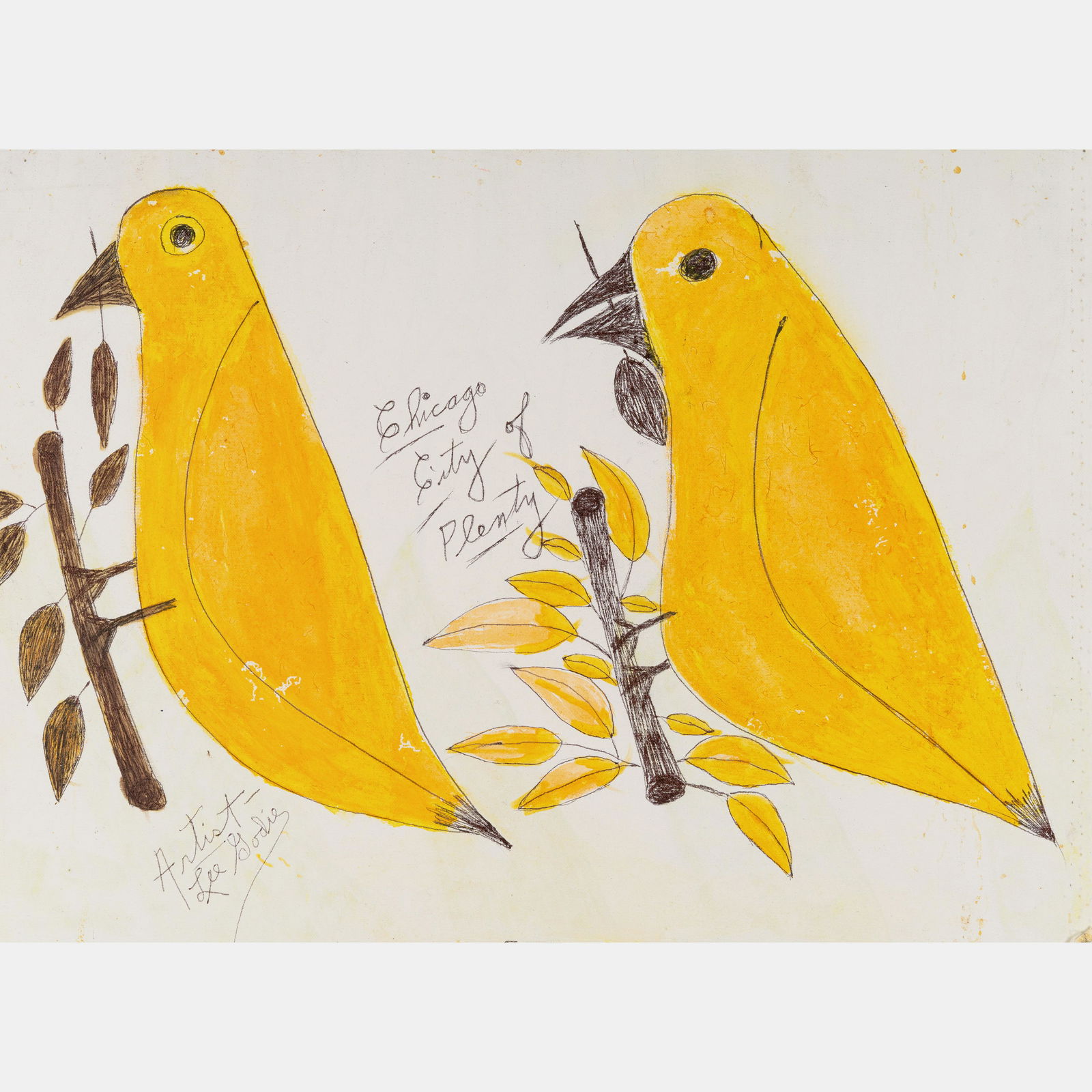 Lee Godie (American, 1908-1994) Chicago City of Plenty and Steven Stowell A Piano Player (1 of 8)