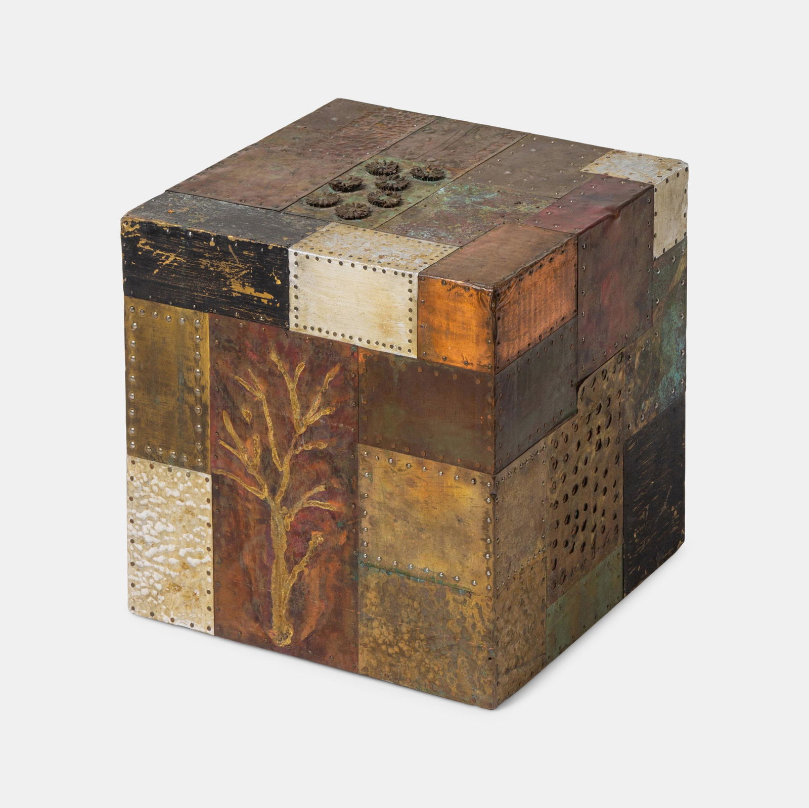 Style of Paul Evans American, Mid 20th Century Cube Side Table (1 of 3)