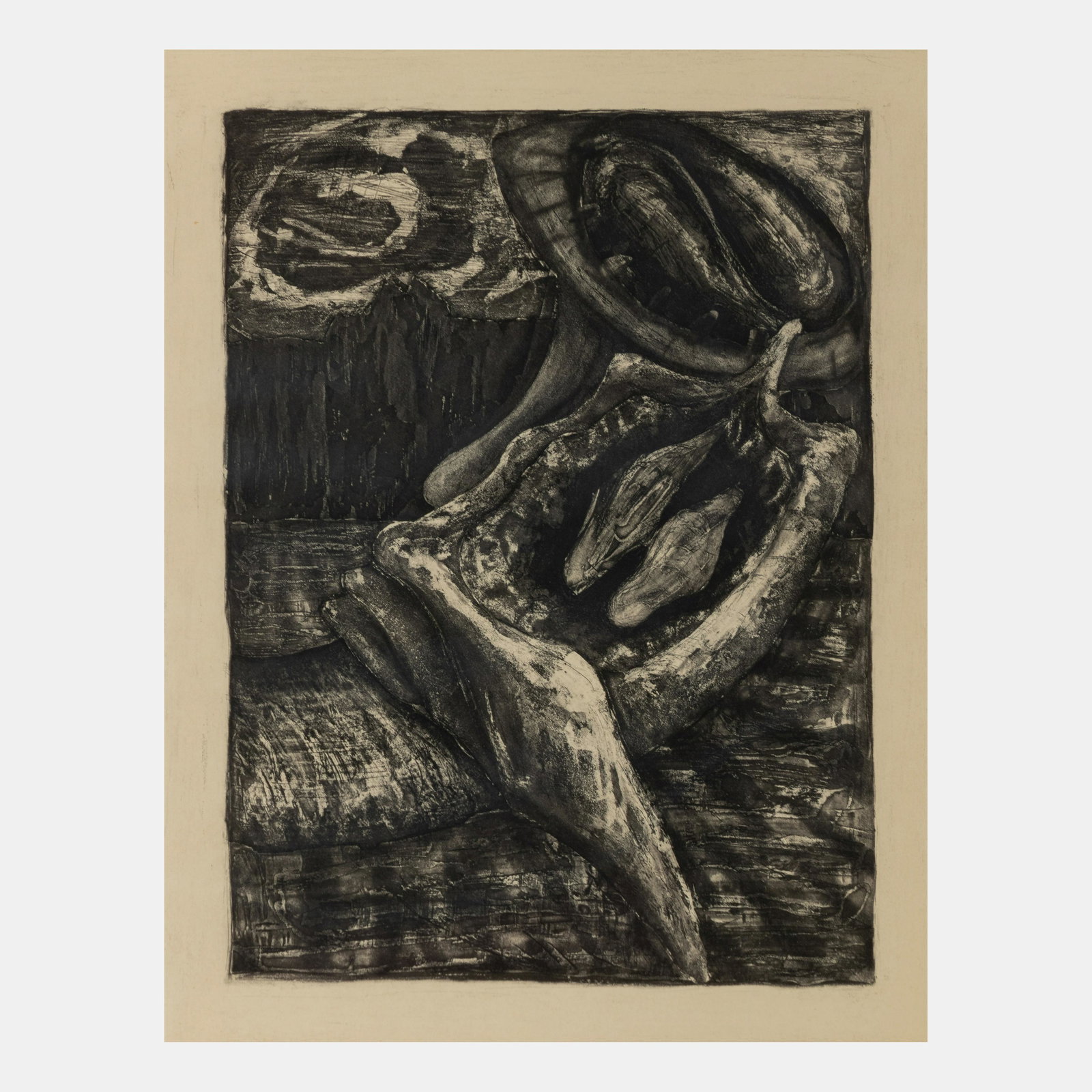 Bill Jensen (American, b. 1945) Sled, 1989: Bill Jensen (American, b. 1945) Sled, 1989 etching and aquatint on Richard De Bas paper from the edition of 40 10 x 7 3/4 inches. This lot is located in Chicago. Publisher:Universal Limited Art Editio