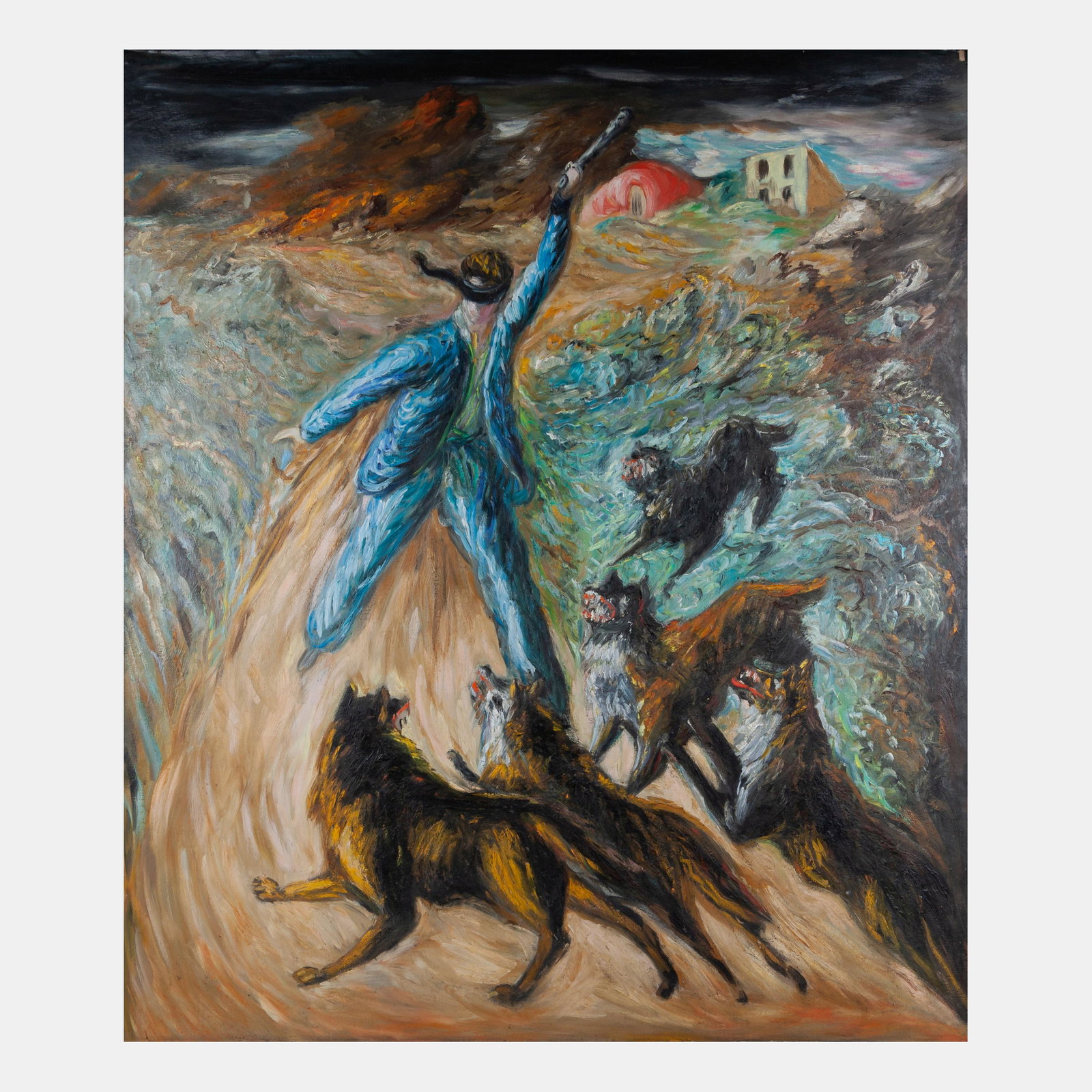 Roberto Barni (Italian, b. 1939) Meriggio, 1985: Roberto Barni (Italian, b. 1939) Meriggio, 1985 oil on canvas signedRoberto Barni, titled, and dated (verso) 79 1/2 x 67 3/4 inches. Property from the Estate of a Renowned Art Dealer, New York City, N
