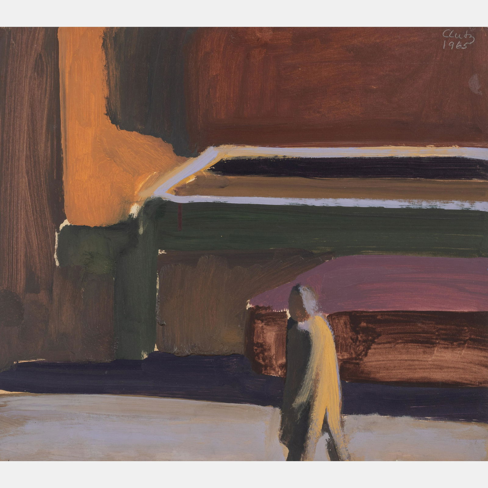 William Clutz (American, 1933-2021) Abstract Composition with Figure, 1965 (1 of 5)