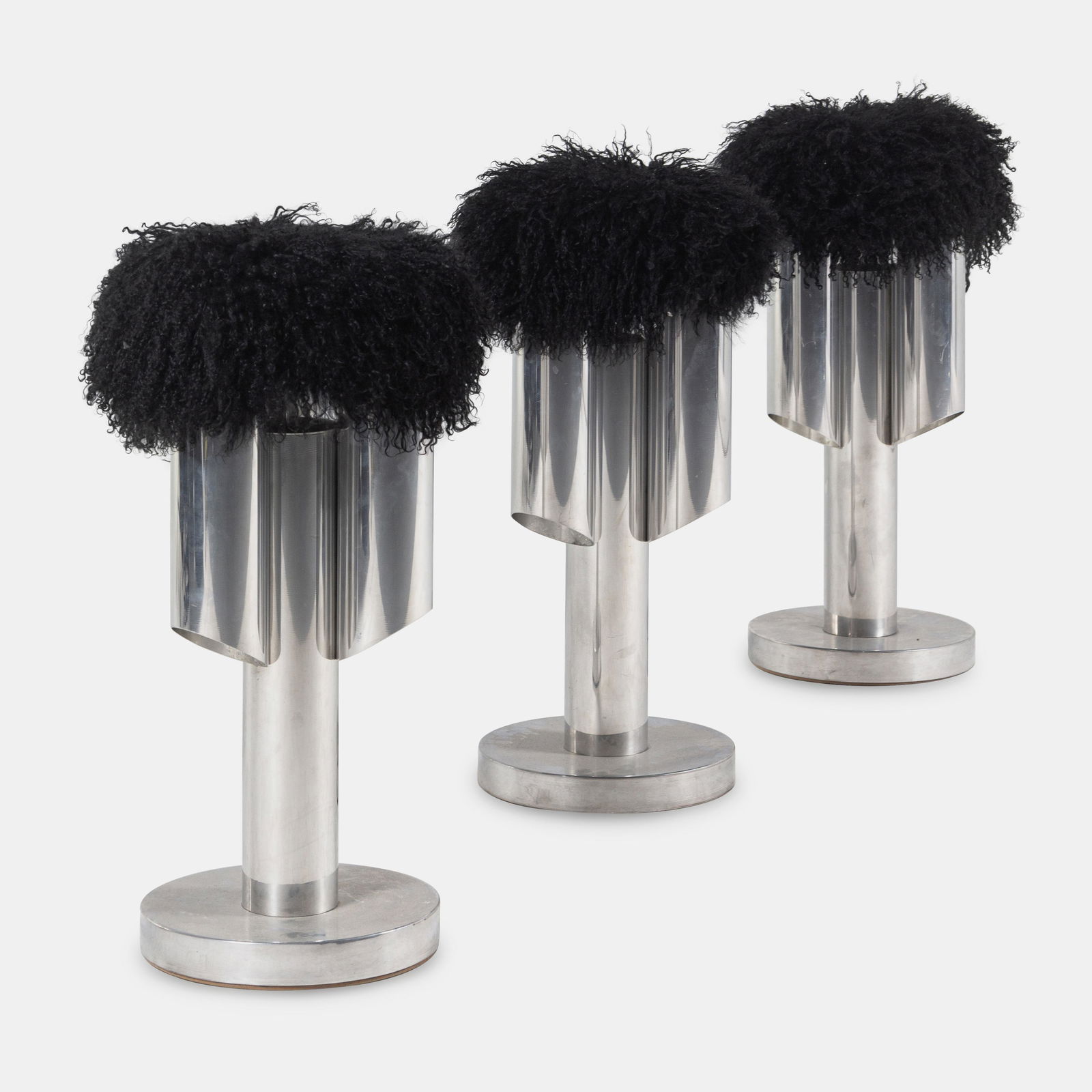 Postmodern Late 20th Century Set of Three Sculptural Bar Stools (1 of 4)