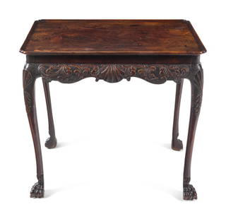 An Irish George II Mahogany Tea Table: An Irish George II Mahogany Tea Table Circa 1750 Height 27 3/8 x width 30 x depth 21 1/8 inches. This lot is located in Chicago.