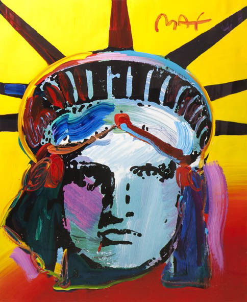 Peter Max, (American, b. 1937), Liberty: Peter Max (American, b. 1937) Liberty acrylic on paper signed Max (upper right) 32 1/4 x 26 1/4 inches.